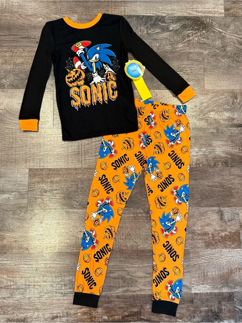 NEW Sega Sonic the Hedgehog Boys Halloween Pajama Set Long Sleeve Pants 8